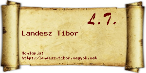 Landesz Tibor névjegykártya